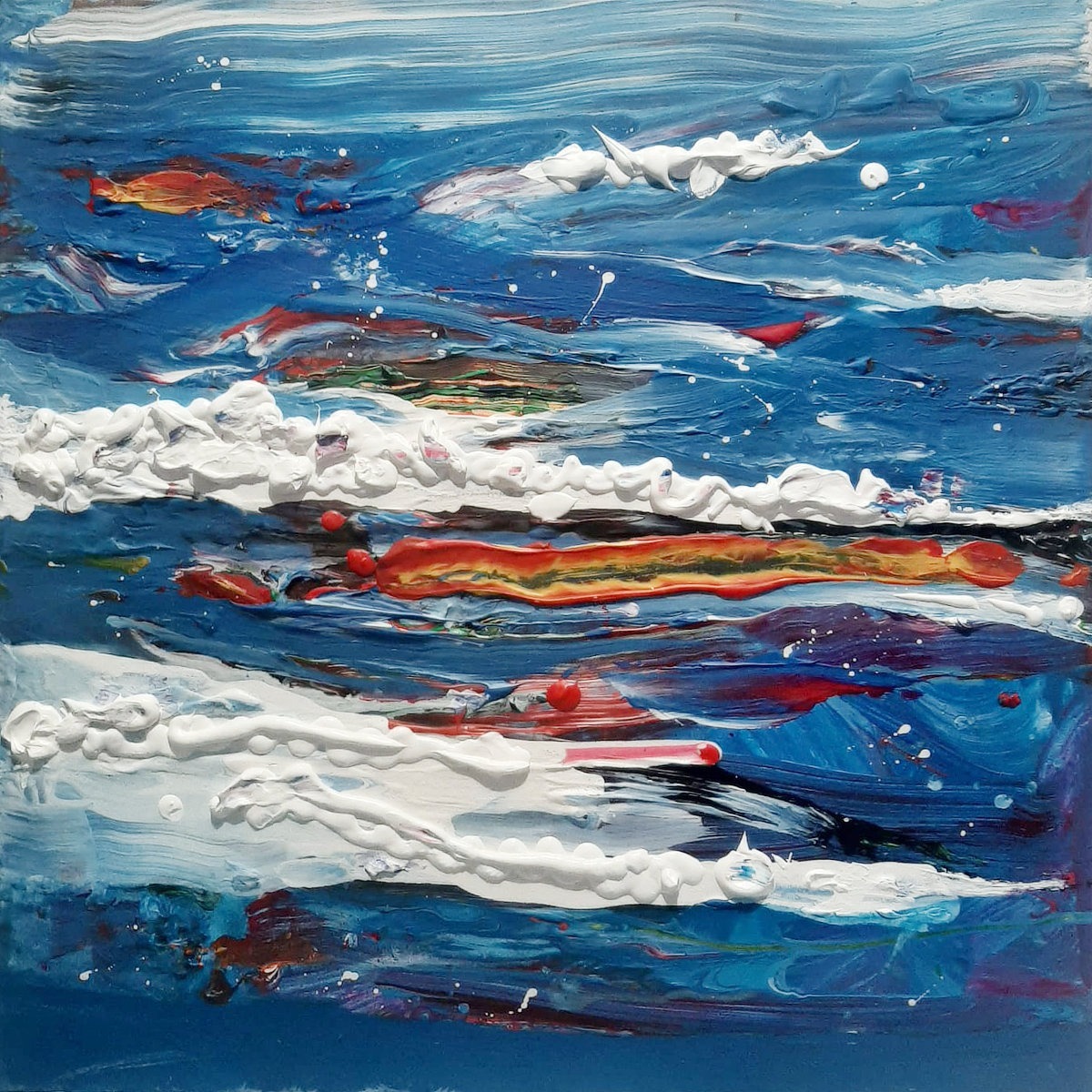 Santorini 02 a Contemporary Abstract painting by Tom Bushnell
