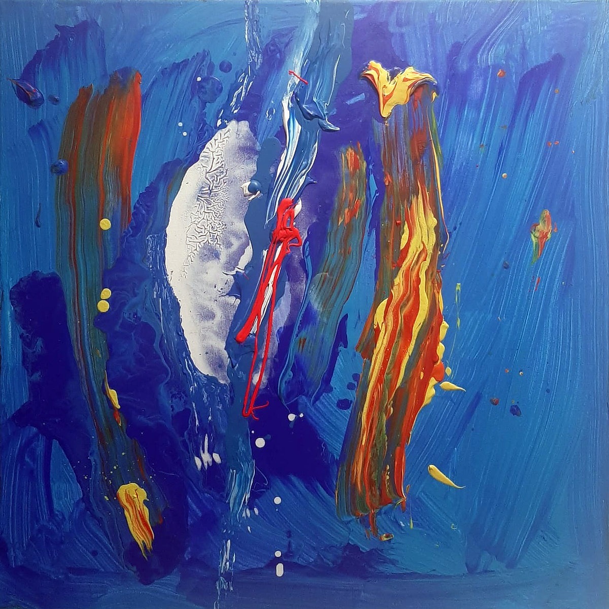 Santorini 03 a Contemporary Abstract painting by Tom Bushnell