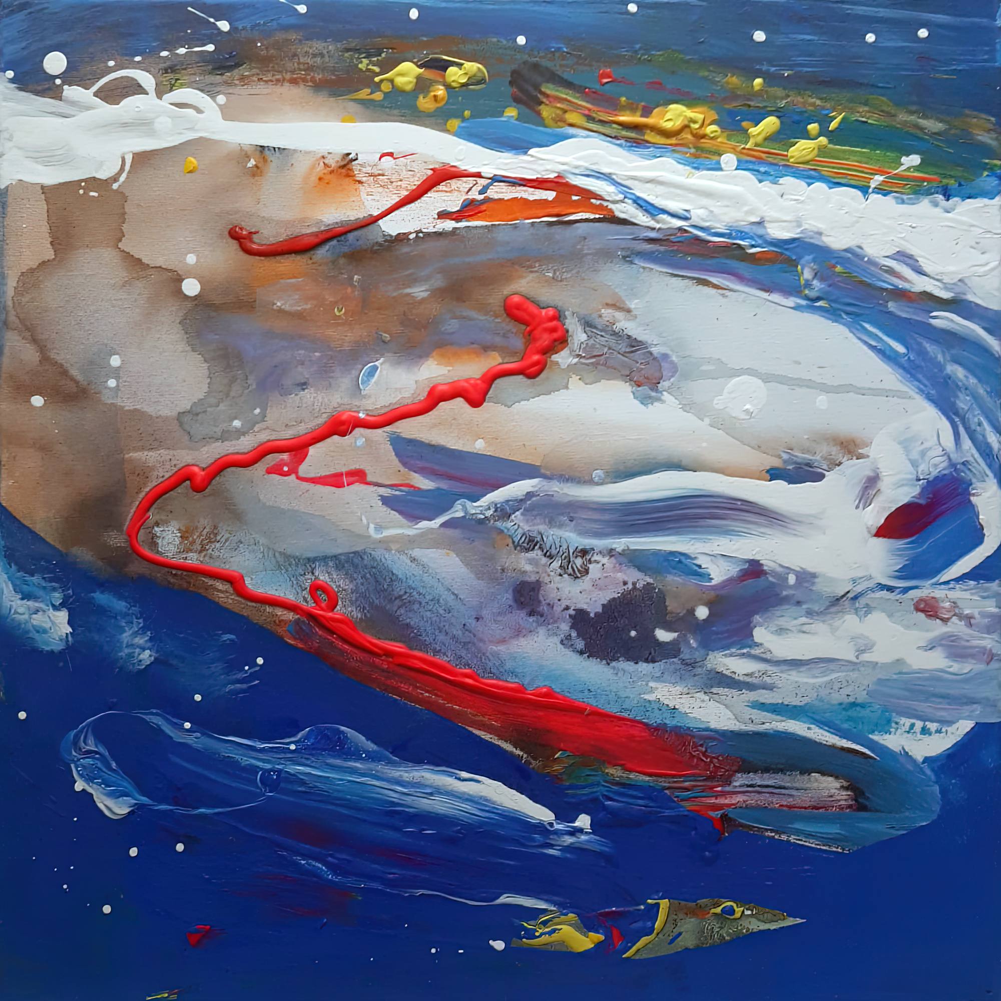 Santorini 05 a Contemporary Abstract painting by Tom Bushnell